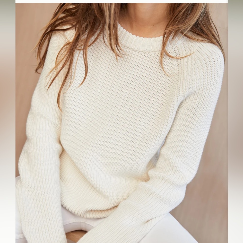 Jenni Kayne Fisherman Sweater Cotton Ivory